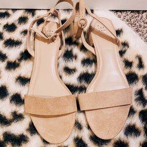 Nude Suede Sandals
